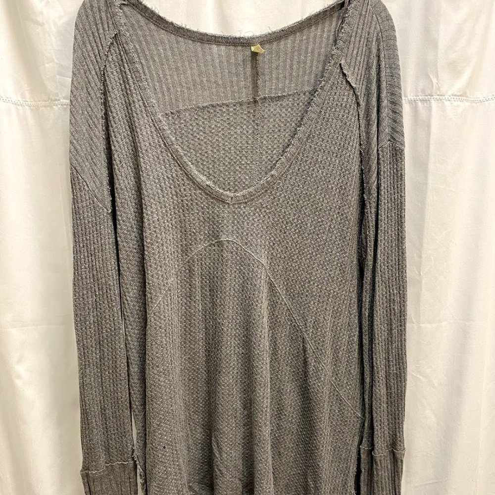 Free People Grey Waffled Tunic